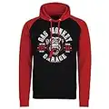 Gas Monkey Garage Officially Licensed Round Seal Baseball Hoodie (Black - Red), Small