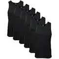 Gildan Men's A-Shirt Tanks, Multipack, Style G1104, Black (6 Pack), X-Large