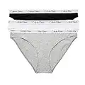 Calvin Klein Damen 3er Pack Slips Bikini Form mit Stretch, Mehrfarbig (Black/Grey/White), S