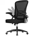 rattantree Office Chair, Mid Back Ergonomic with Flip-up Armrest, Computer Swivel Chair with Back Support, Adjustable Conference Executive Manager Chair for Home/Office Use