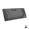 Logitech MX Mechanische kabellose Mini-Tastatur mit Beleuchtung, Lineare Tasten, Hintergrundbeleuchtung, Bluetooth, USB-C, macOS, Windows, Linux, Android, Metall, Deutsches QWERTZ-Layout - Graphit