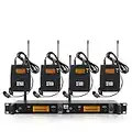 XTUGA IEM1200 Wireless in Ear Monitor System 2 Channel 2/4 Bodypack Monitoring with in Earphone Wireless Type Used for Stage or Studio (4 Bodypacks)