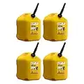 Midwest Can Company 8610 EPA & CARB Compliant 5 Gallon Diesel Can Fuel Container with Flame Shield Safety System and Auto Shut Off (4 Pack)