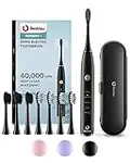 Electric Toothbrushes for Adults, 6 Months Battery Life USB Rechargeable Toothbrush, TRUE 40,000 VPM Sonic Electronic Toothbrush with 5 Modes & Timer, 8 Brush Heads &1 Travel Toothbrush Case, Black