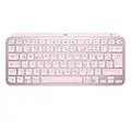 Logitech MX Keys Mini Kabellose Tastatur, Kompakt, Bluetooth, Hintergrundbeleuchtung, USB-C, Kompatibel mit Apple macOS, iOS, Windows, Linux, Android, Metallgehäuse - Rosa