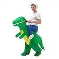 IRETG Inflatable Riding Dinosaur Costume for Adult Funny Blow-Up Dinosaur Suit for Halloween School Party