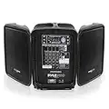 Pyle PPHP898MX 600 Watt 8-Channel Portable Bluetooth Wireless PA Speaker Amplifier Kit with 8" Subwoofer and 1" Horn Tweeter, MP3, AUX - USB Xlr 1/4" RCA,Black