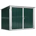 Outsunny Storage Shed Horizontal Garbage Can Multi-Functional Organizer with Double Door & Lid Rubbish Cover for 2 Trash Cans