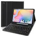 Lachesis Custodia Tastiera Galaxy Tab S6 Lite, Custodia in Pelle con Tastiera Bluetooth Magnetica Staccabile Layout Italiano per Samsung Tab S6 Lite 10.4''(SM-P610/P615/P613/P619,2020/2022), Nero