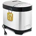 KITCHENARM 29-in-1 Smart Bread Machine with Gluten Free Setting 2LB 1.5LB 1LB Bread Maker Machine with Homemade Cycle - Stainless Steel Breadmaker with Recipes Whole Wheat Bread Making Machine