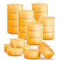 25PCS Pure Beeswax Tealight Candles, Natural Scent, Clear Cup