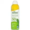 Alba Botanica Sunscreen for Face and Body, Fragrance-Free Sunscreen Spray for Sensitive Skin, Broad Spectrum SPF 50, Water Resistant, 5 fl. oz. Bottle