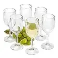 Maxi Nature Plastic Wine Glasses Set of 6 - Premium, Reusable & Unbreakable - Glass Like Finish Plastic Cups - Polycarbonate Glasses for Picnics and Parties - Food-Safe - 260ml