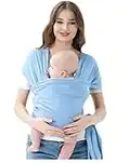 EIDANZ Newborn Baby Carrier Wrap - Original Cotton Breathable Sling Baby Lightweight Hands-Free Baby Sling wrap Newborn 3-6-12 Months Plus (Sky Blue)……