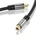 SEBSON Cable Optique Audio Numérique 3m, Cable Fibre Optique Toslink pour Barre de Son, TV, Système Hi-Fi, Consoles de Jeux, Home Cinema