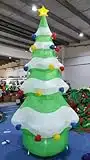 SEASONBLOW LED Light Up Giant Inflatable Christmas Tree with 3 Gift Wrapped Boxes Santa Claus Drilling Tree Xmas Decoration for Blow Up Yard Indoor Outdoor Garden