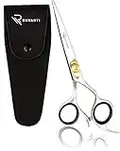 RUVANTI Professional Hair Cutting Scissors - Barber Hair Scissor 6.5" Japanese Super Cobalt Stainless Steel Hair Shear - Hairdresser/Barber Shears for Kids, Men, Women with Golden Adjustment Screw