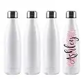 HUMNIC 4 Pack 17 OZ Sublimation Blank Stainless Steel Water Bottle, Sublimation Blanks Tumbler, 17oz Insulated Double Walled Water Bottle, Vacuum Insulated Tumbler