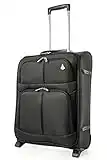 Aerolite Expandable 55x40x20 to 55x40x23 Carry On Hand Cabin Luggage Suitcase for Ryanair Priority Boarding, Lufthansa British Airways & More, Black