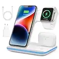 Caricatore Wireless, 3 in 1 Senza Fili Caricabatterie Compatibile con iPh.one 14/13/12/11 X/XS/XR,iWatch 8/7/6/5/4/3/2/SE, Airpods 3/2/1