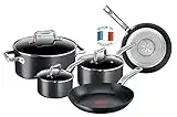 Tefal C55654 PROGRADE Topfset Pfannenset Induktion 8 TLG, UVP 299€, für alle Herdarten, Antihaft Pfannen 26 cm + 30 cm, Topf 24cm, Stieltopf 20 cm + 18 cm, Spülmaschinenfest