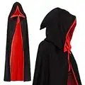 papapanda Vampir Kapuze Wendeumhang Schwarz Rot für Kinder oder Erwachsene Halloween Dracula Cosplay 130cm Umhang