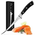 Joejis Coltello cucina 32cm inox Coltello per sfilettare pesce per disossare con impugnatura ergonomica e custodia Coltello cucina di piccole dimensioni per spellare o rifilare pesce o carne.