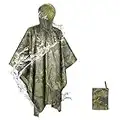 JIGOOPLEY Regenponcho wandern wasserdicht, Regenmantel mit Kapuze 4in1 Multifunktionales Regenjacken Campingdecke Poncho Regenbekleidung für Herren Damen Leicht Atmungsaktiv Reisen outdoor