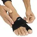 Vive Bunion Corrector for Women & Men (Pair) - Big Toe Brace Straightener with Splint - Hallux Valgus Pad with Adjustable Strap, Joint Pain Relief, Alignment Treatment, Hammer Toe Separator - Orthopedic Sleeve Foot Wrap Support (Black)