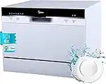 Midea Lavavajillas Pequeño Blanco 55 cm para 6 servicios - Lavavajillas Compacto y Portatil sin Instalación - Lavaplatos con Programa Eco Ahorro, Filtro Antibacterias y Programación Horaria