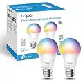 TP-Link Tapo L530E 2-Pack - Bombilla LED inteligente Wi-Fi, multicolor, regulable, E27, 8.7 W 806 lm, compatible con Alexa y Google Home