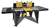 ToolTronix 1800W Bench Mounted Electric Router Table Aluminium Surface 460mm x 335mm, NVR No Volt Release Switch, Three Feather Boards, Extension Tables