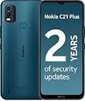 Nokia C21 Plus Smartphone with 6.5" HD+ Display, Toughened Glass, 2-Day Battery Life, 13MP Dual-Camera with HDR, Panorama & Beautification, Clean OS, 2 Years Security Updates, Dual-Sim - Cyan