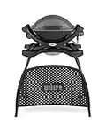 Weber Q1400 Electric Grill with Stand | Original Electric BBQ | Freestanding Barbeque with Lid | Porcelain-Enamelled Bowl & Cast Iron Grates | Compact BBQ | Electric Outdoor Stove - Grey (52020374)