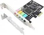 Pardarsey PCIe Sound Card, 5.1 Internal Sound Card for PC Windows 7 with Low Profile Bracket, 3D Stereo PCI-e Audio Card, CMI8738 Chip 32/64 Bit Sound Card PCI Express Adapter