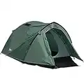 Outsunny Camping Tent w/Dome Tent for 2-3 Person with Weatherproof Vestibule Backpacking Tent Large Windows Lightweight for Fishing & Hiking Green