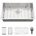 30 in Undermount Stainless Steel Kitchen Sink - Dorzom 30"x17" 18 Gauge 9 Inch Deep Stainless Steel Single Bowl Under Mount Kitchen Sink Basin with Accessories