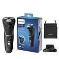 Philips Series 3000 Wet or Dry Men's Electric Shaver with a 5D Pivot & Flex Heads, Noir Gold