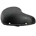 Selle Ville DE VÈLO Femme Homme Cuir Vintage Retro Look - SUPSPENSION Confort - pour Vélos de Ville Beach Cruiser Hollandais - 07F Noir (s) - Made in Italy