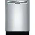 Bosch SHEM63W55N 24" 300 Series Built In Full Console Dishwasher with 5 Wash Cycles,in Stainless Steel