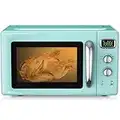 MAT EXPERT 0.9 Cu.ft Compact Microwave Oven, Digital Timing & 5 Micro Power, 25L Small Microwave w/Glass Turntable & 6 Preset Buttons, Delayed Start Function, 900W Mini Microwave w/Child Lock (Green)