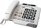 Geemarc Photophone 100 - Amplified Corded Telephone with Customisable Photo Memories and Tone and Volume Control for Elderly - Hearing Aid Compatible - Low to Medium Hearing Loss - UK Version