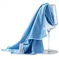 culiclean Chiffons de Polissage en Microfibre pour des Verres et Surfaces très Brillants/sensibles - fabriqué en Autriche (2 pièces 40x60cm, Bleu-Bleu)