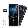 64GB Lettore MP3 con Bluetooth 5.2, AiMoonsa Lettore Musicale con Altoparlante HD Integrato, radio FM, Registratore Vocale, Suono HiFi, Peso 0,15 lb, Funzione E-book, Auricolari Inclusi