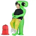 Zi Xi & Zi Qi Inflable T-Rex Dinosaurio, Disfraz Dinosaurio Divertido Vestido Marrón Cable USB Blow Up Party Cosplay Disfraces para Adultos (New Alien)