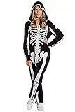 Tipsy Elves Women's Halloween Costume Outfit Skeleton Jumpsuit Medium