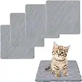 BINGPET Cat Bed Mat- Pack of 4 Soft Fleece Cat Sleeping Pad, Anti-Slip Pet Cat Crate Pad, Machine Washable Pad Mats for Kitten and Small Dogs