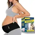 ChongErfei Pregnancy Belly Band Maternity Belt Back Support Abdominal Binder Back Brace - Relieve Back, Pelvic, Hip Pain for Pregnancy Recovery(Black,One Size)