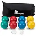Pointyard 84mm Bocce Ball Set, Outdoor Games for Adults and Family, Backyard Ball Set with 8 PE Bocce Balls & 1 Pallino & Carry Bag & Measuring Tape for Kids Teens Beginners