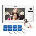 TMEZON Videocitofono WiFi Monofamiliare 1080P, 7’’ Monitor Touchscreen con Video doorbell Esterno Cablata Telecamera Visione Notturna,APP/Carta RFID Unlock,Connesso su smartphone